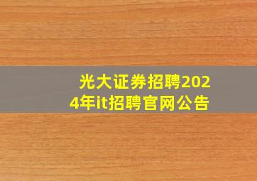 光大证券招聘2024年it招聘官网公告