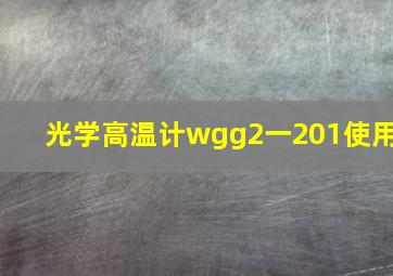 光学高温计wgg2一201使用