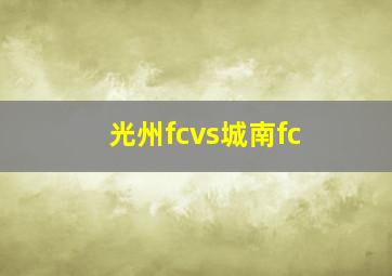 光州fcvs城南fc