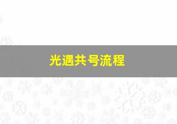 光遇共号流程