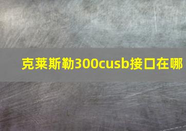 克莱斯勒300cusb接口在哪