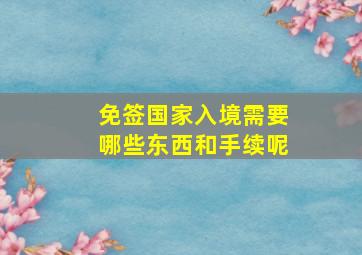 免签国家入境需要哪些东西和手续呢