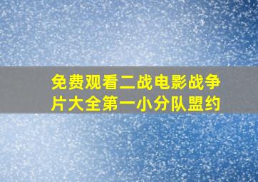 免费观看二战电影战争片大全第一小分队盟约