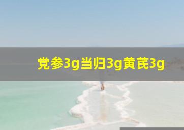 党参3g当归3g黄芪3g