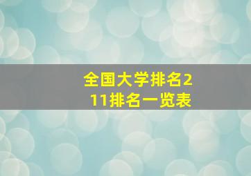 全国大学排名211排名一览表