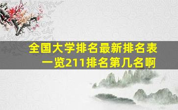 全国大学排名最新排名表一览211排名第几名啊