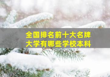 全国排名前十大名牌大学有哪些学校本科