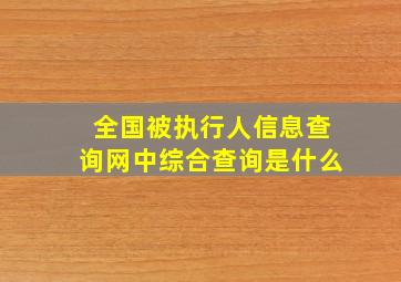 全国被执行人信息查询网中综合查询是什么