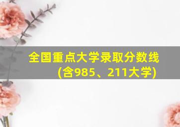 全国重点大学录取分数线(含985、211大学)