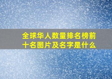 全球华人数量排名榜前十名图片及名字是什么