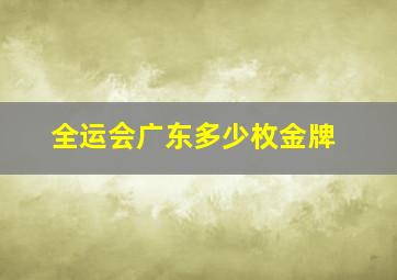 全运会广东多少枚金牌