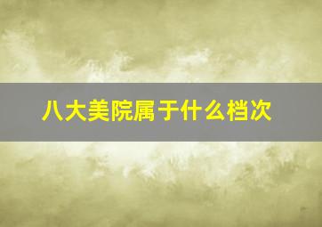 八大美院属于什么档次