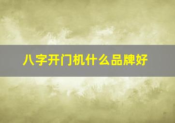 八字开门机什么品牌好