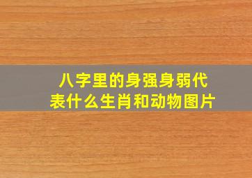 八字里的身强身弱代表什么生肖和动物图片