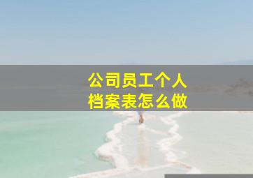 公司员工个人档案表怎么做