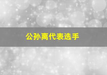 公孙离代表选手