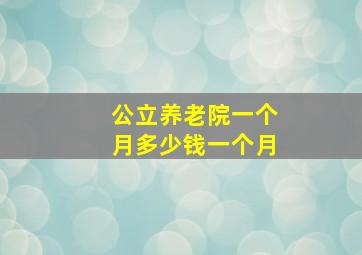 公立养老院一个月多少钱一个月