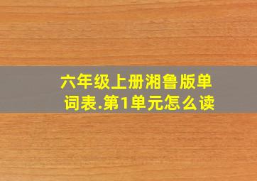 六年级上册湘鲁版单词表.第1单元怎么读