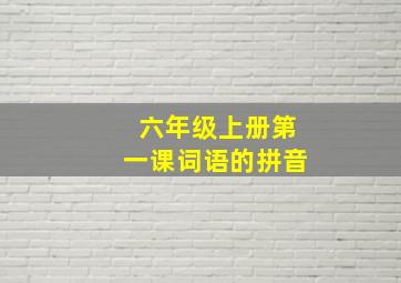 六年级上册第一课词语的拼音