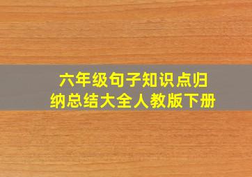 六年级句子知识点归纳总结大全人教版下册