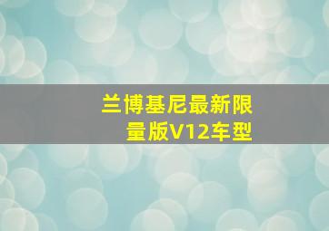 兰博基尼最新限量版V12车型