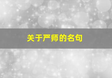 关于严师的名句