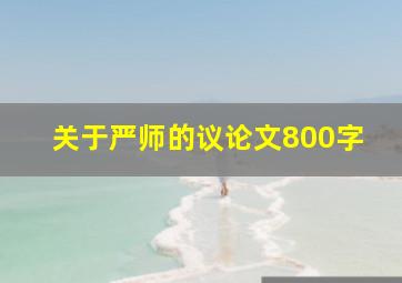 关于严师的议论文800字