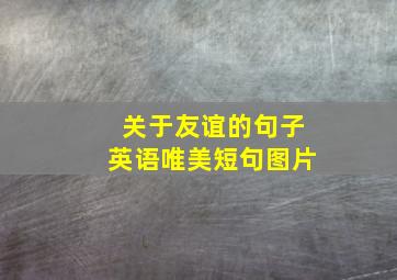 关于友谊的句子英语唯美短句图片