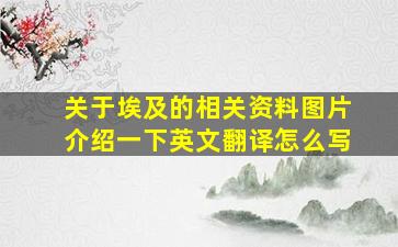 关于埃及的相关资料图片介绍一下英文翻译怎么写