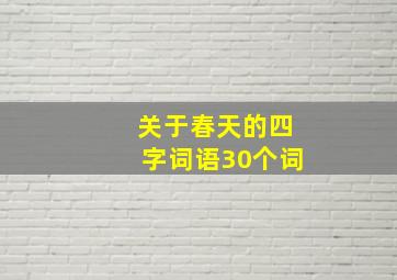 关于春天的四字词语30个词