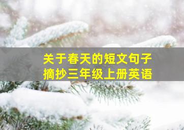 关于春天的短文句子摘抄三年级上册英语