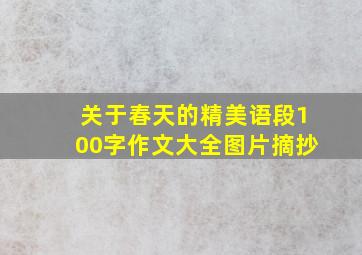 关于春天的精美语段100字作文大全图片摘抄