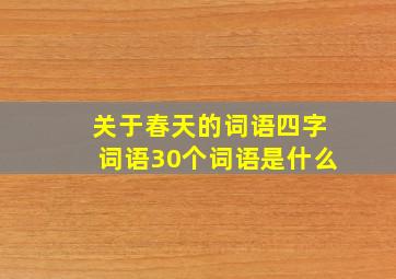 关于春天的词语四字词语30个词语是什么