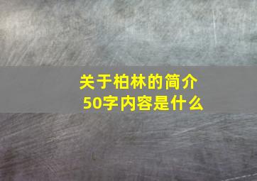 关于柏林的简介50字内容是什么