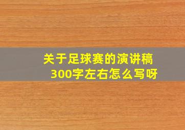 关于足球赛的演讲稿300字左右怎么写呀