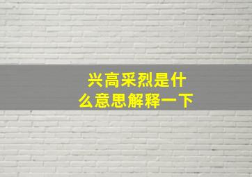 兴高采烈是什么意思解释一下