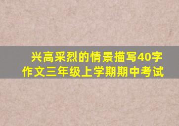 兴高采烈的情景描写40字作文三年级上学期期中考试