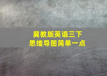 冀教版英语三下思维导图简单一点