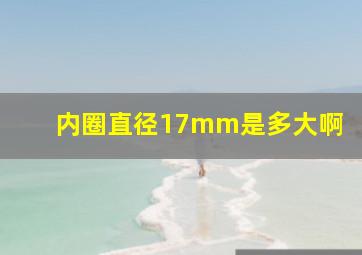 内圈直径17mm是多大啊