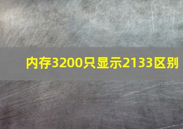 内存3200只显示2133区别