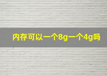 内存可以一个8g一个4g吗