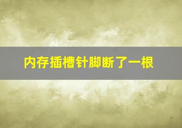 内存插槽针脚断了一根