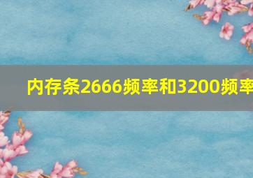 内存条2666频率和3200频率