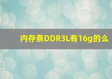 内存条DDR3L有16g的么