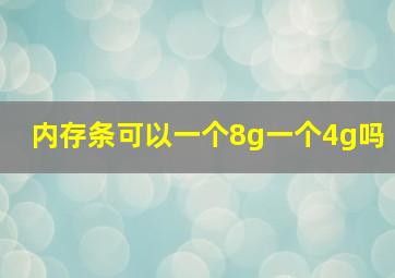 内存条可以一个8g一个4g吗