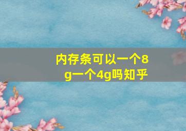 内存条可以一个8g一个4g吗知乎