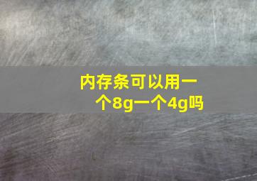 内存条可以用一个8g一个4g吗