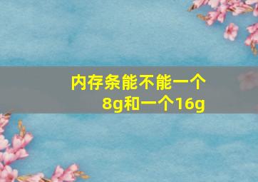 内存条能不能一个8g和一个16g