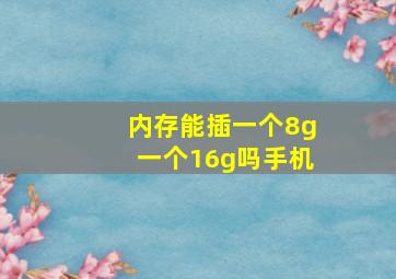 内存能插一个8g一个16g吗手机