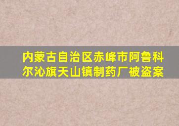 内蒙古自治区赤峰市阿鲁科尔沁旗天山镇制药厂被盗案